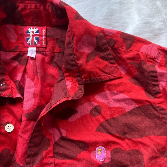 Bape red camo bd shirt XS woman's - Picture 3 of 6